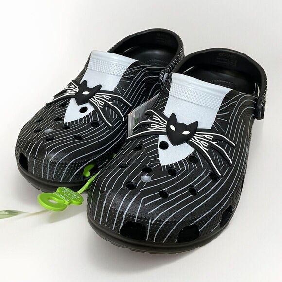 Jack Skellington Clog black Crocs Nightmare Before Christmas Men 12 Halloween
